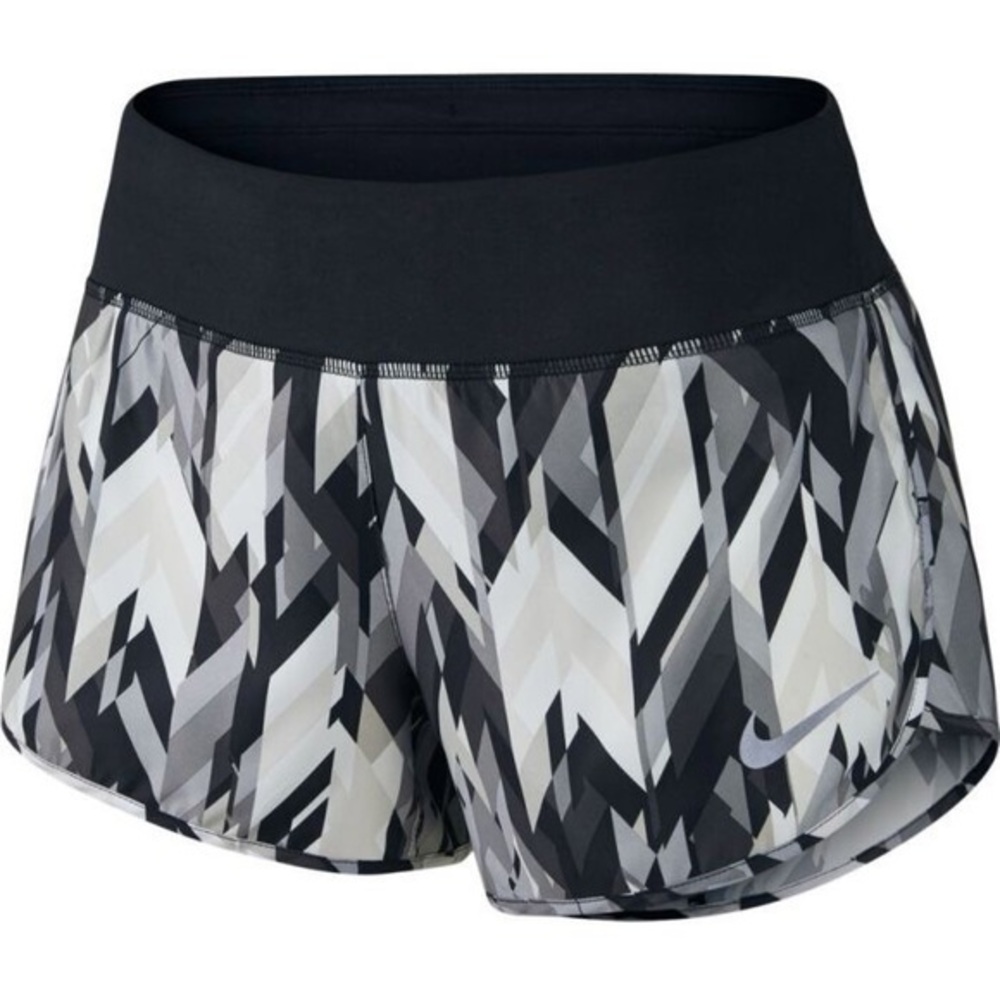 Nike Dri Fit 3 Inch Rival Shorts Wide Waist Band Geometrical Print